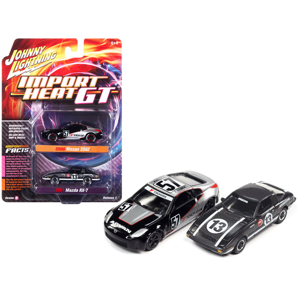 Johnny Lightning Import Heat '06 Nissan 350Z & '81 Mazda RX-7 Set
