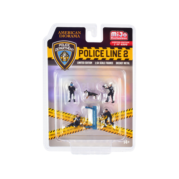 American Diorama 1:64 Police Line 2 Fig Set (6 pc)