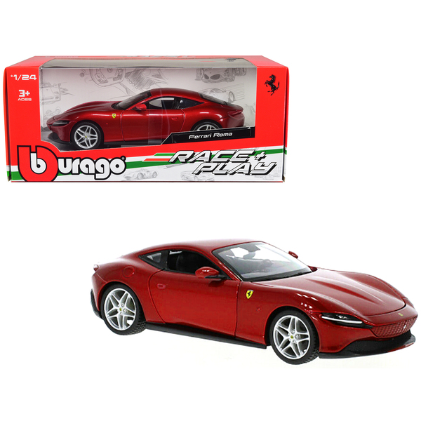 Bburago Ferrari Roma - 1/24 Scale Red Metallic - Race & Play