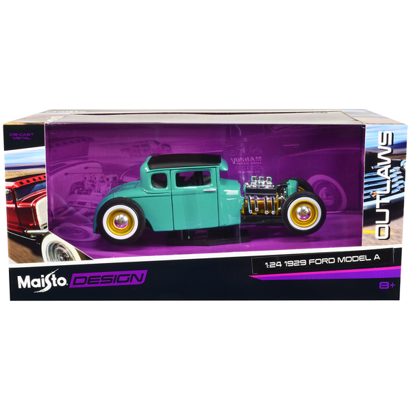 Maisto 1929 Ford Model A 'Outlaws' - Green/Matte Black - 1/24