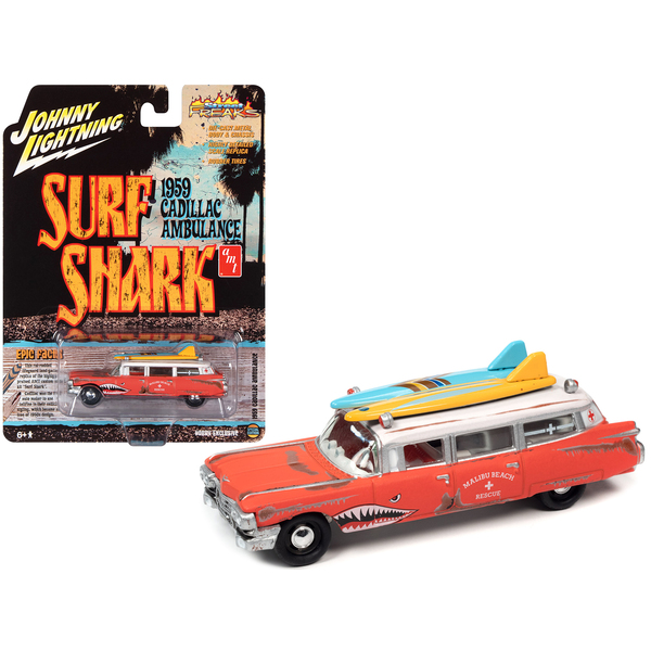 Johnny Lightning 1/64 Weathered Surf Shark Ambulance