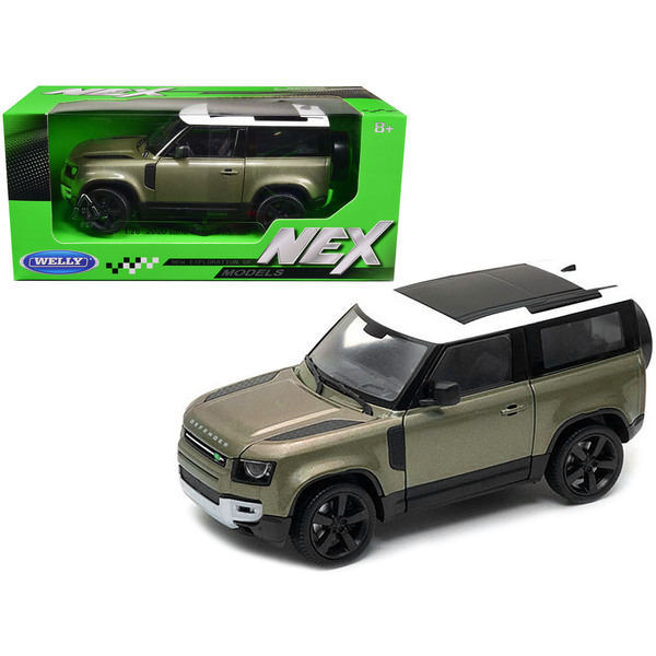 Welly Land Rover Defender Diecast - Green Metallic, 1/26 Scale