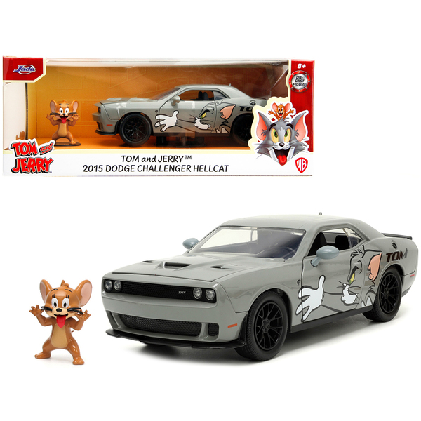 Jada 2015 Dodge Challenger Hellcat Gray Tom & Jerry Hollywood Rides 1/24