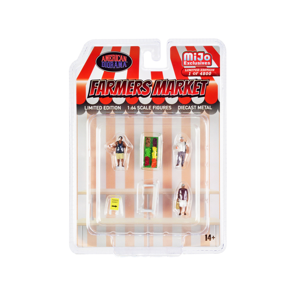 American Diorama Farmers Market 6-Piece Diecast Figures & Accessories Set