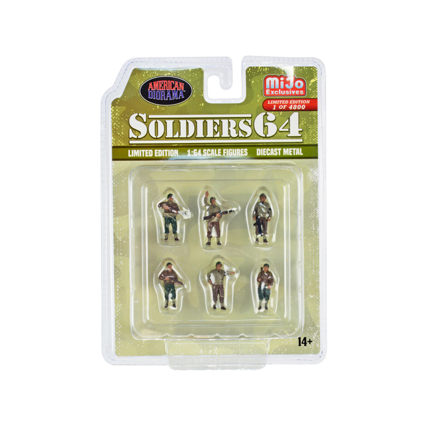 American Diorama Soldiers 64 Military Figures 6-Piece 1/64 Scale Set