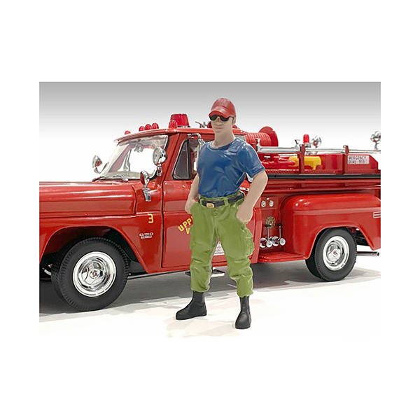 American Diorama Off Duty Firefighter, 4-Inch 1/18 Scale