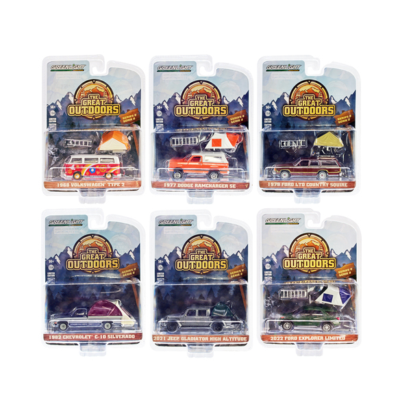Greenlight Great Outdoors Series 2 Diecast Car Set - 6 Piece 1/64 Scale