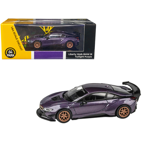 Paragon BMW i8 Liberty Walk, Purple/Gold Wheels, 1/64 Diecast (2.75 in)