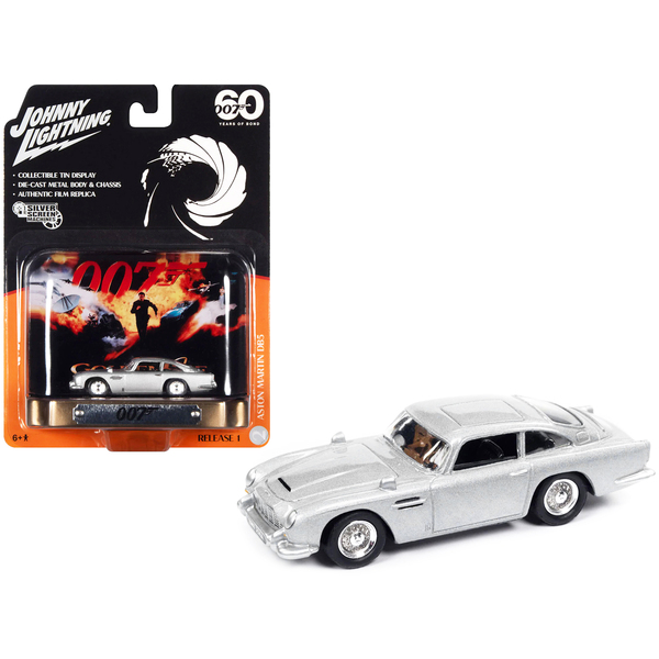 Johnny Lightning Aston Martin DB5 RHD Silver Metallic - 007 GoldenEye