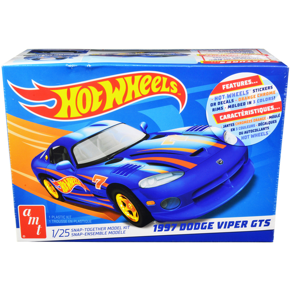 AMT 1/25 Scale 1997 Dodge Viper GTS "Hot Wheels" Snap Kit - Metallic Blue