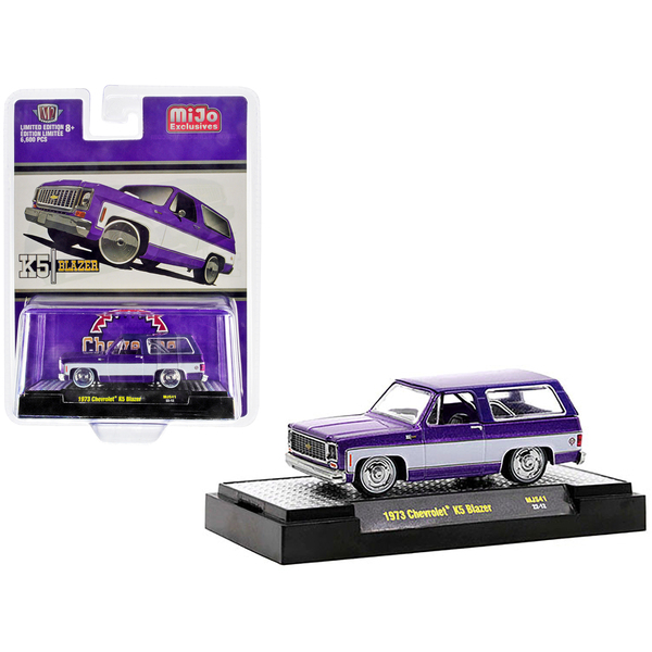 M2 Machines 1/64 Scale 1973 Chevy K5 Blazer - Purple Metallic & White