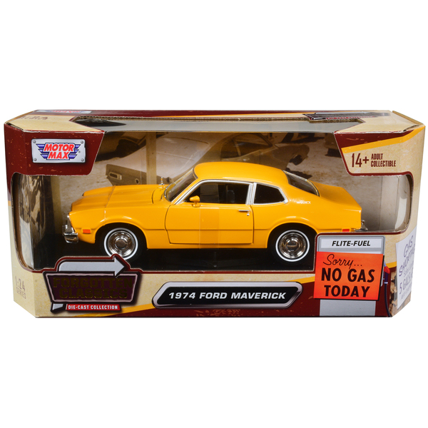 Motormax 1974 Ford Maverick - 1/24 Scale Diecast - Yellow