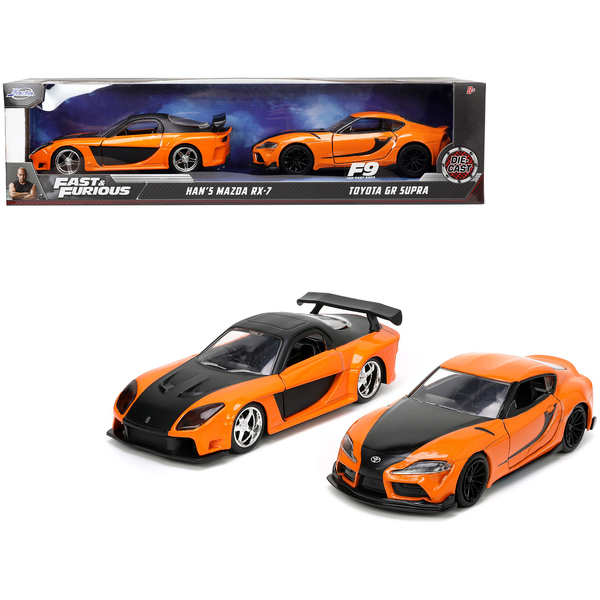 Jada Fast & Furious Mazda RX-7 & Toyota Supra Set - Orange Metallic