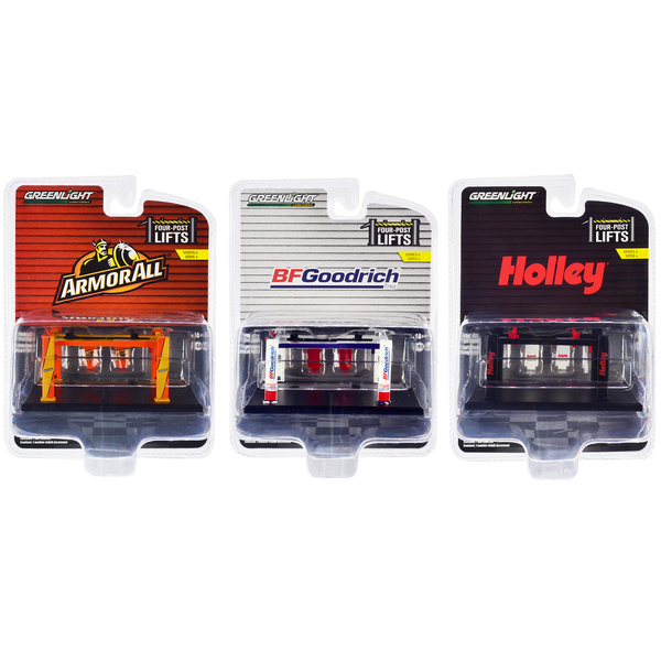 Greenlight "Four-Post Lifts" Series 4 Set - 3 Piece