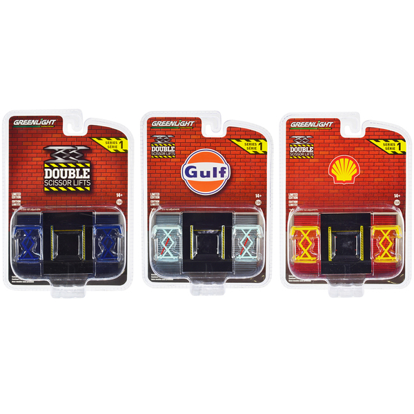 Greenlight Automotive Double Scissor Lifts Series 1 Set - 3 Piece