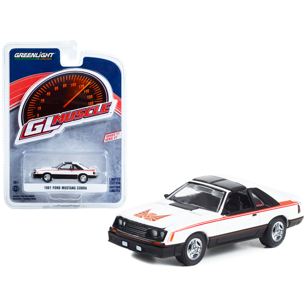 Greenlight Muscle 1981 Ford Mustang Cobra - Polar White & Black