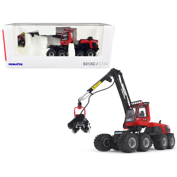 First Gear Komatsu 931XC.3 Harvester Red & Black 1/32 16.5"
