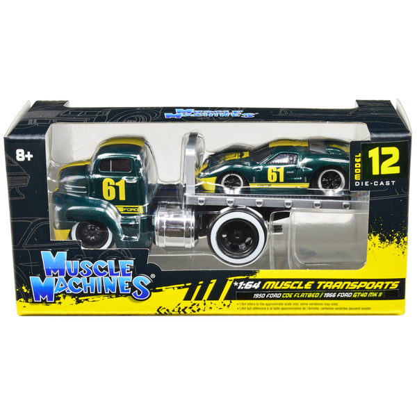 Muscle Machines '50 Ford COE & '66 Ford GT40 Green #61 Set