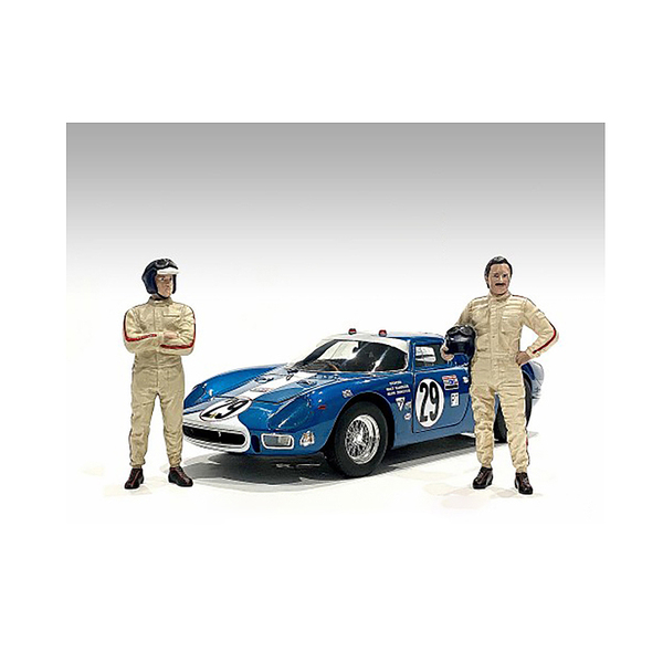 American Diorama 60s Racing Legends Figures Set (2 Pc) 1/43 Scale