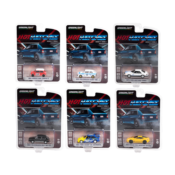 Greenlight "Hot Hatches" Series 2 Diecast Cars - Set of 6
