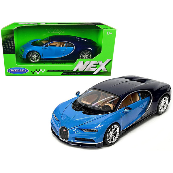 Welly Bugatti Chiron Two-Tone Blue 1/24 Diecast Model