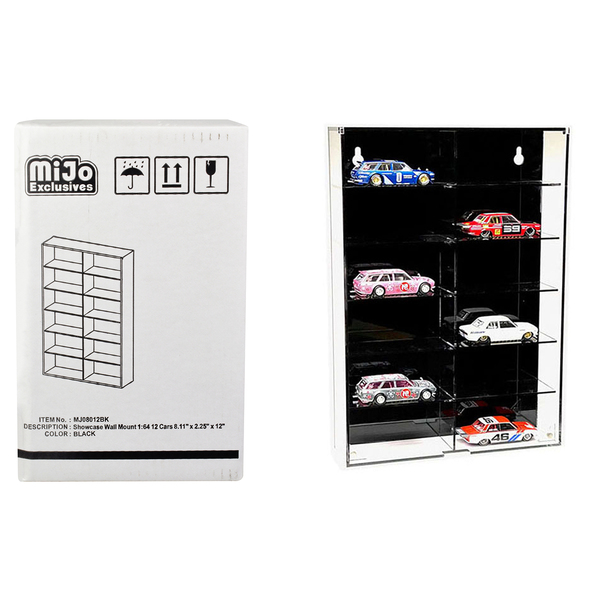 Mijo Exclusives 1/64 Scale 12 Car Display Case Black