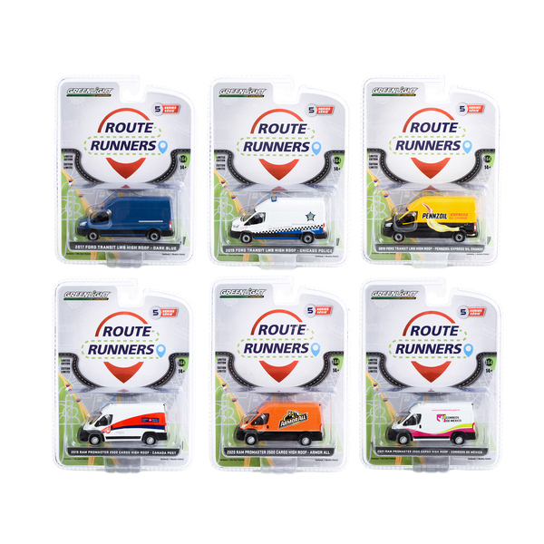 Greenlight Route Runners Series 5 Diecast Van Set (6 Vans)