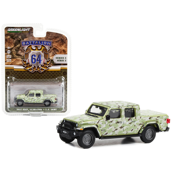 Greenlight 2022 Jeep Gladiator U.S. Army Camo 1/64 Diecast