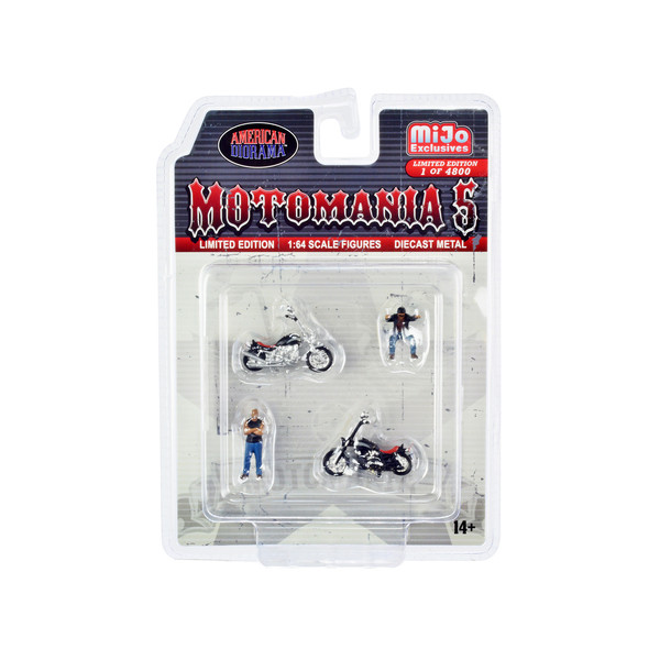 American Diorama Motomania 5: 1/64 Scale Motorcycle & Rider Set