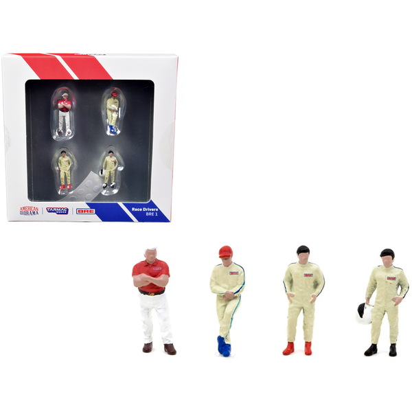 Tarmac Works 1/64 Scale BRE Race Driver Figure Set (4 Figures)