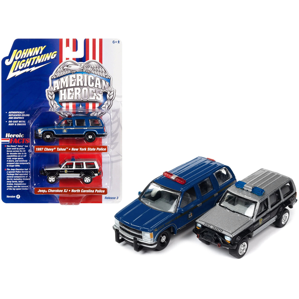 Johnny Lightning 1997 Chevy Tahoe NY Trooper & Jeep Cherokee NC Trooper
