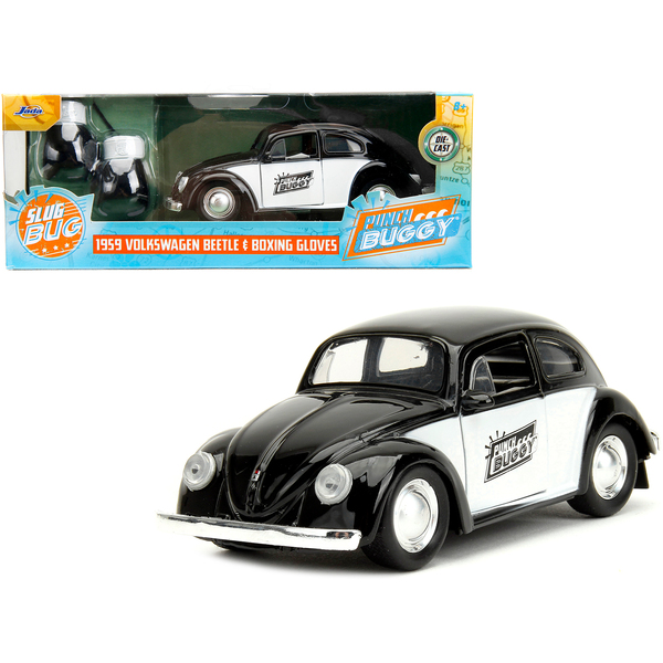 Jada 1/32 1959 VW Beetle "Punch Buggy" Diecast - Black/White