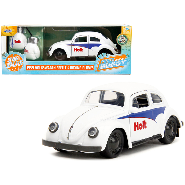 Jada 1/32 1959 VW Beetle "Holt" Diecast - White/Blue