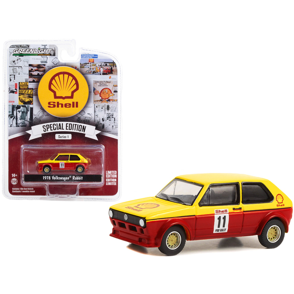 Greenlight 1/64 '78 VW Rabbit Pro Rally Yellow/Red