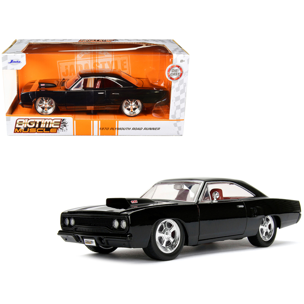 Jada 1970 Plymouth Road Runner 440 Black w/ Red Interior 1/24