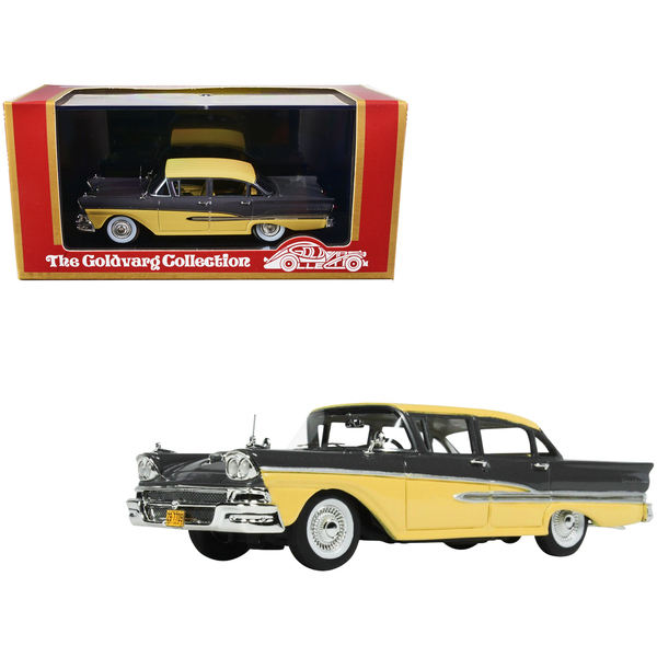 Goldvarg Collection 1/43 1958 Ford Fairlane Gunmetal Gray & Pastel Yellow