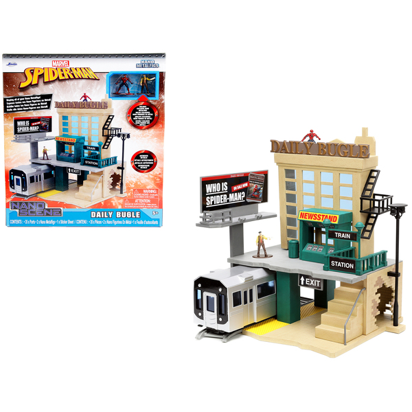 Jada Marvel "Daily Bugle" Subway Diorama with Spider-Man & J. Jonah Jameson