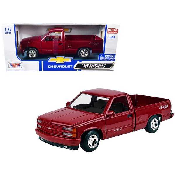 Motormax 1992 Chevy 454 SS Pickup Truck - Red Metallic 1:24