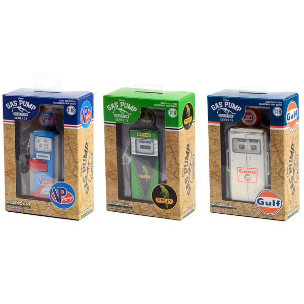 Greenlight Vintage Gas Pump Set Series 13 (1:18) - 3 Pumps