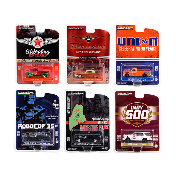 Greenlight Anniversary Collection Diecast Cars - Set of 6