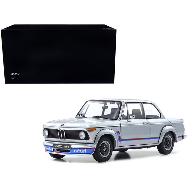 Kyosho BMW 2002 Turbo Silver/Red/Blue 1/18 Scale Diecast Model