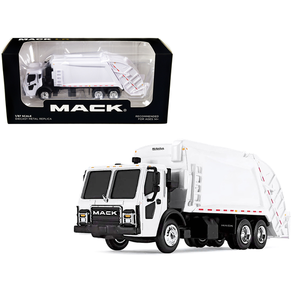 First Gear Mack LR Refuse Truck - White - 1/87 HO