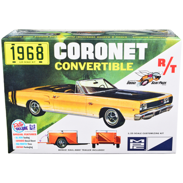 MPC 1968 Dodge Coronet R/T Convertible & Trailer 1/25 Scale Kit