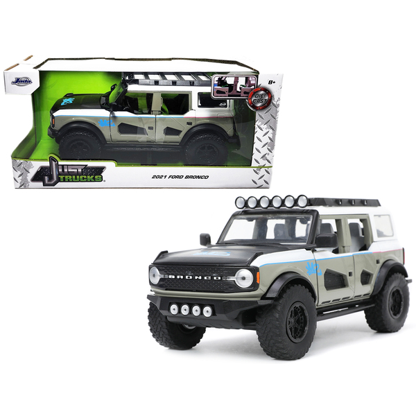 Jada 2021 Ford Bronco Diecast Model - Gray/White, 7.75" Long