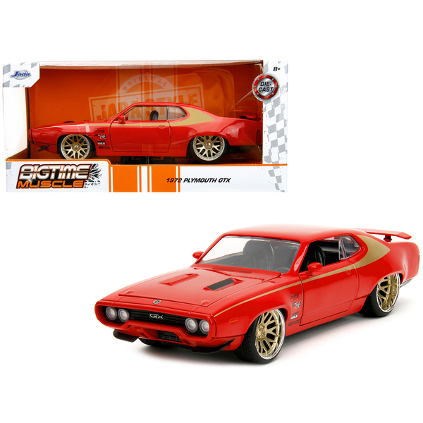 Jada 1972 Plymouth GTX Red/Gold 1/24 Diecast Car