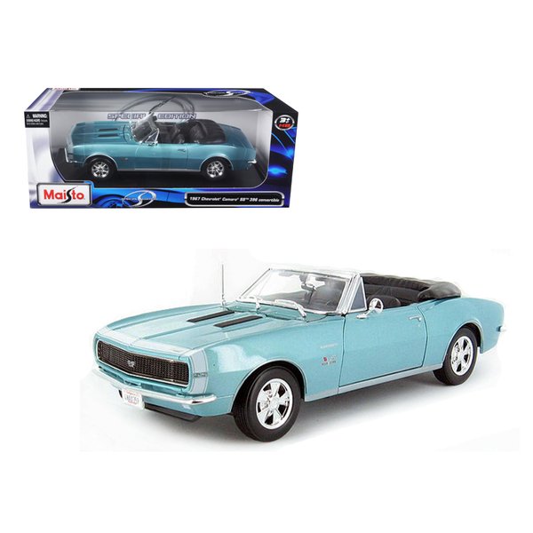 Maisto 1967 Chevy Camaro SS 396 Convertible Turquoise 1:18