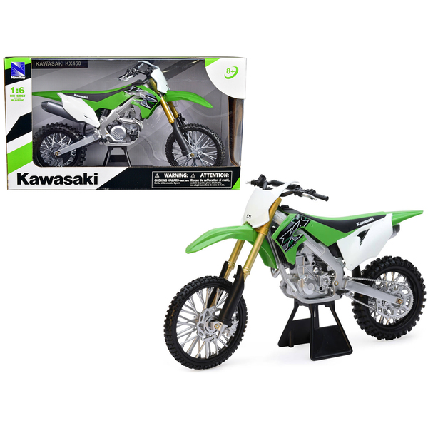 New Ray Kawasaki KX 450F Dirt Bike Green 1/6 Scale