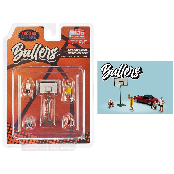 American Diorama 'Ballers' 1/64 Figure Set + Hoop