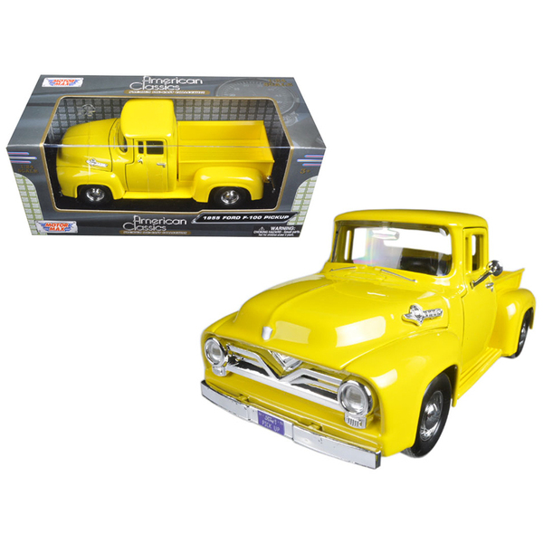 Motormax 1955 Ford F-100 Pickup Truck - Yellow 1/24 Scale