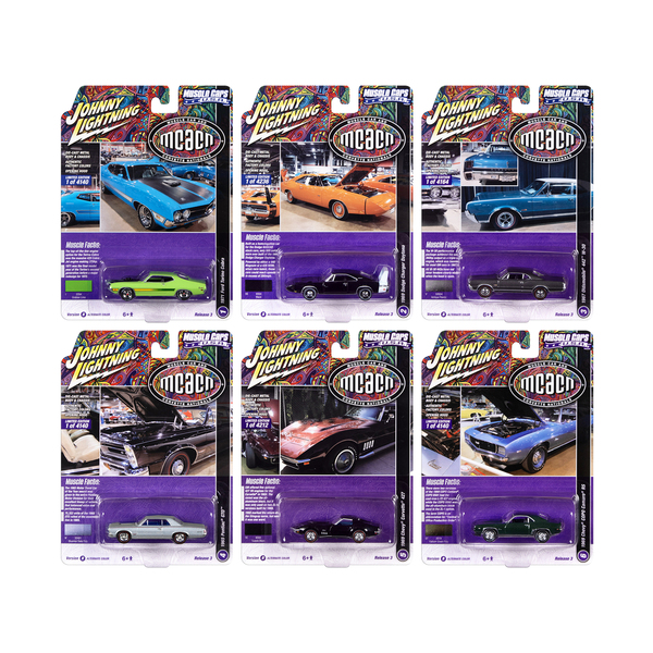 Johnny Lightning Muscle Cars USA Set B - 1/64 Scale Diecast Cars (6 pcs)